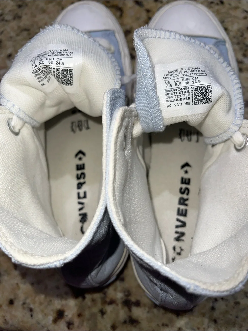Converse High-Top Canvas Sneakers in Light Blue